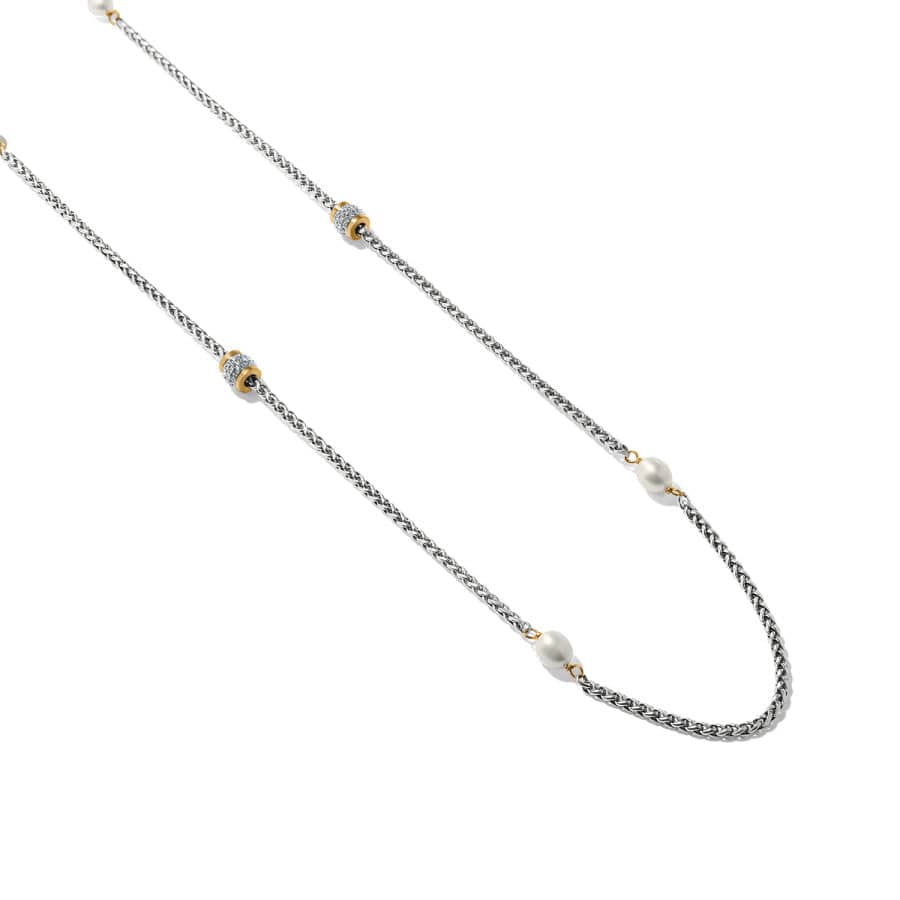 Meridian Petite Pearl Two Tone Long Necklace silver-pearl 3