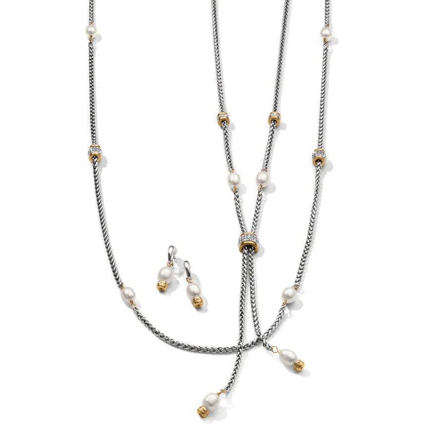 Meridian Petite Pearl Two Tone Post Hoop Earrings silver-pearl 3