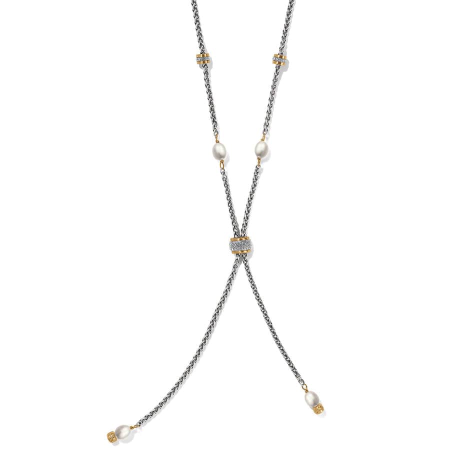 Meridian Petite Pearl Two Tone Y Necklace silver-pearl 1