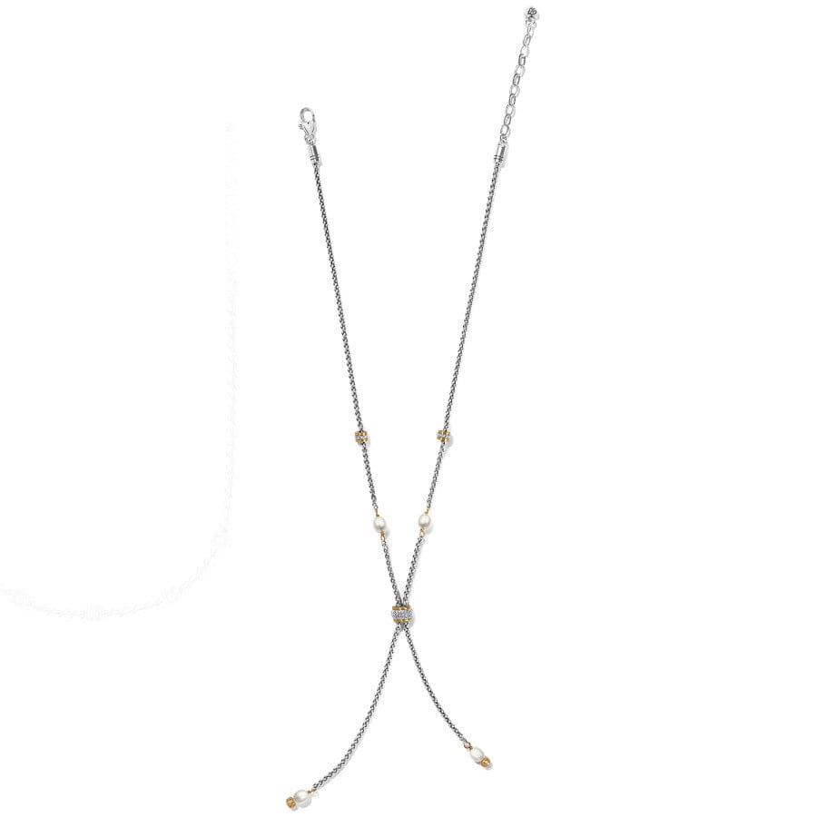 Meridian Petite Pearl Two Tone Y Necklace silver-pearl 2