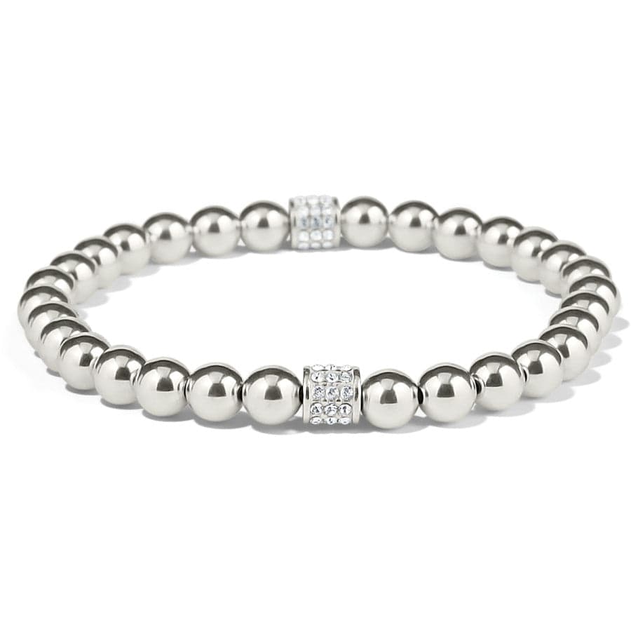 Meridian Petite Stretch Silver Bracelet view from side