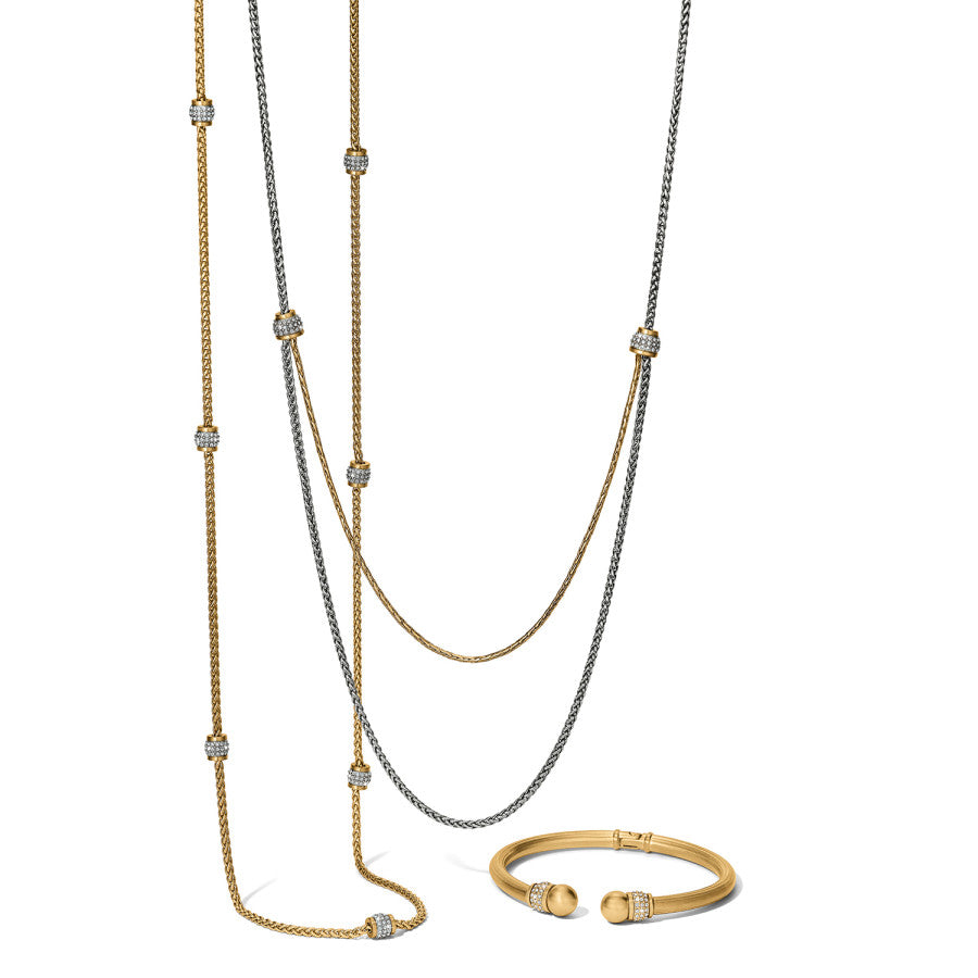 Meridian Petite Two Tone Double Necklace silver-gold 2