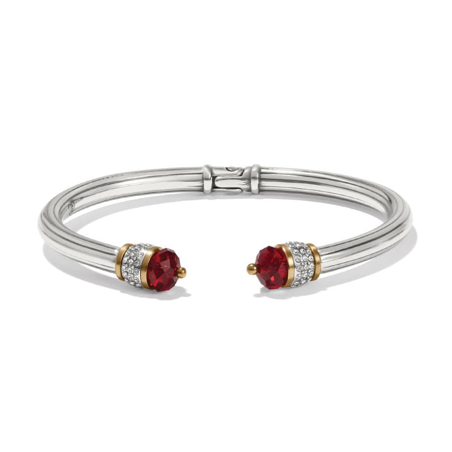 Meridian Red Open Hinged Bangle silver-red 1