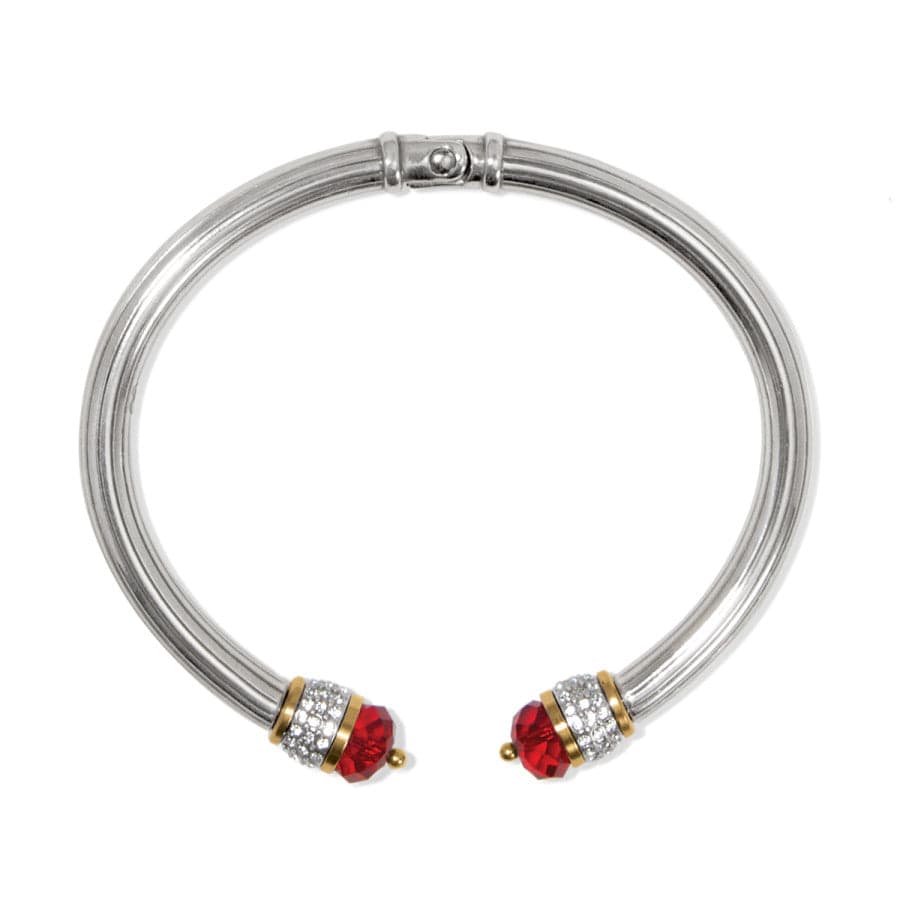 Meridian Red Open Hinged Bangle silver-red 2