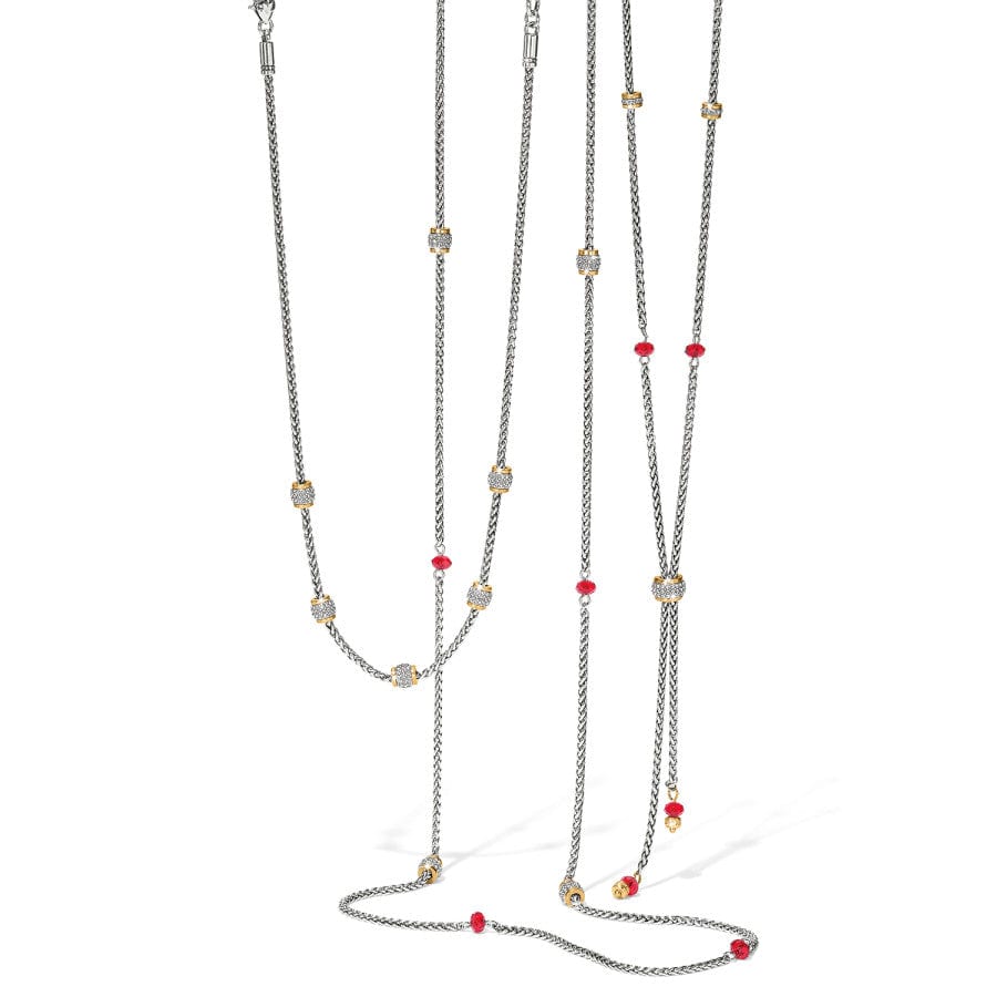 Meridian Red Two Tone Long Necklace gold-red 3