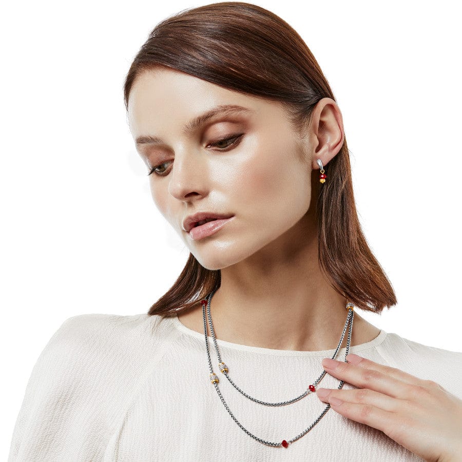 Meridian Red Two Tone Long Necklace gold-red 5