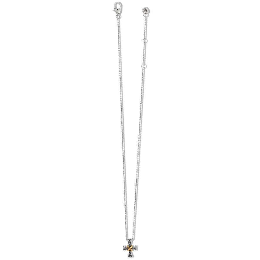 Meridian Two Tone Mini Cross Necklace silver-gold 2