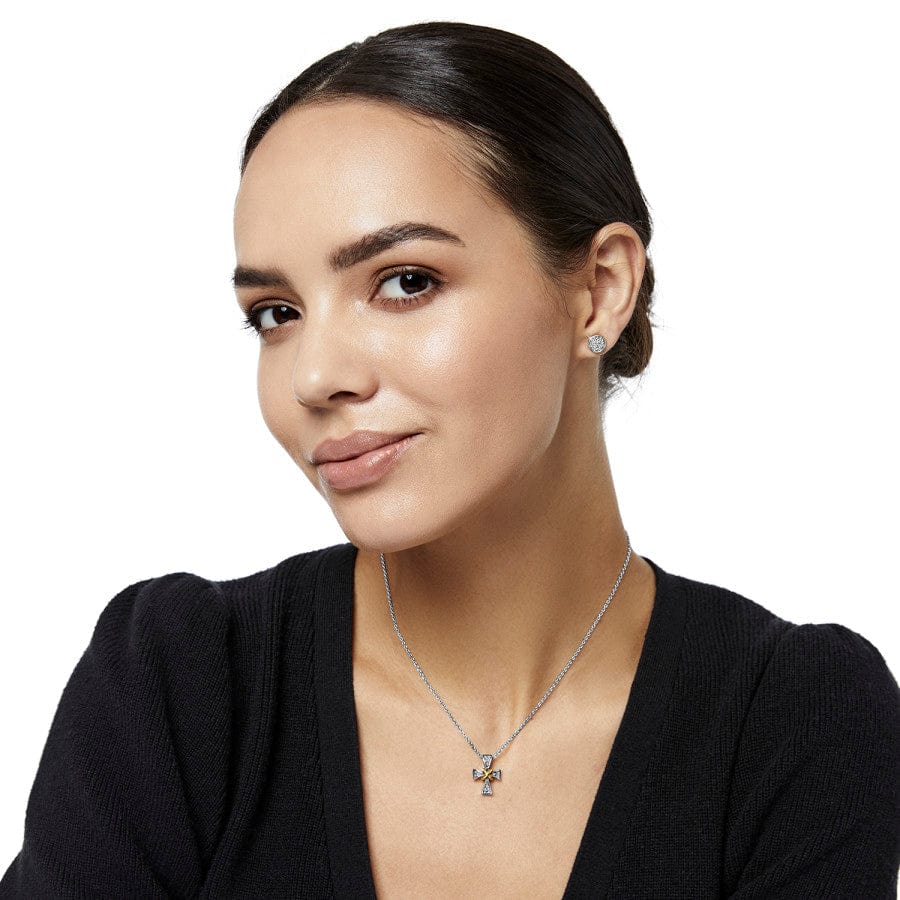 Meridian Two Tone Mini Cross Necklace - Brighton