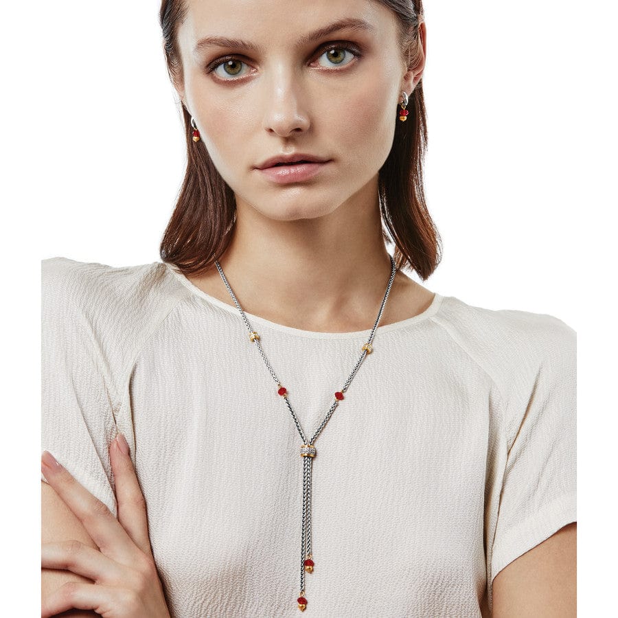 Meridian Two Tone Petite Y Necklace gold-red 5