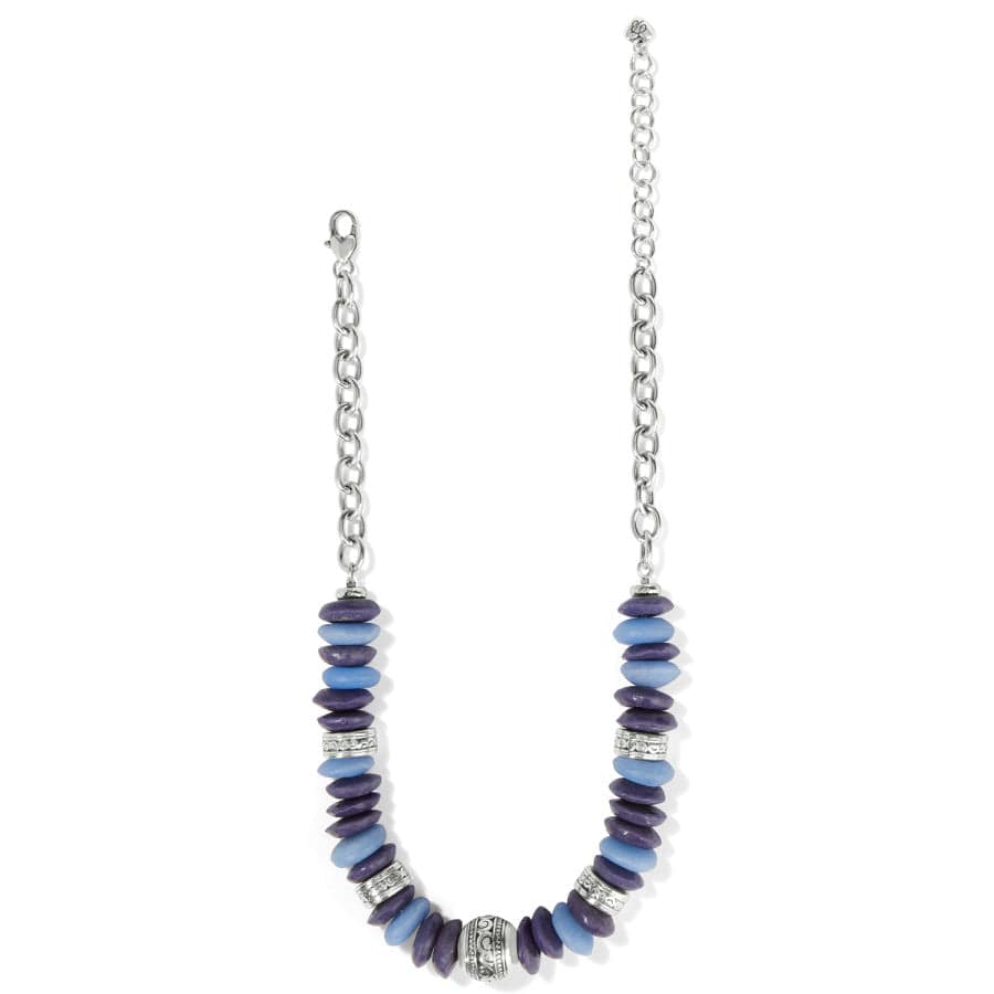 Mingle Shores Beaded Sphere Necklace silver-blue 2