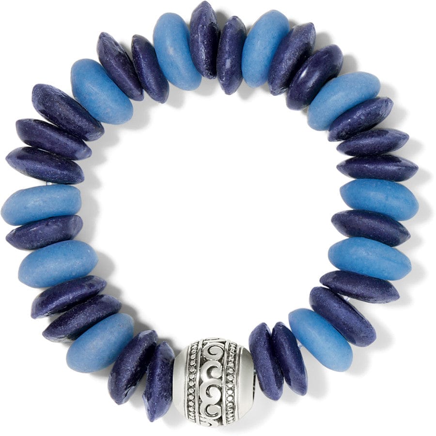 Mingle Shores Beaded Stretch Bracelet silver-blue 2