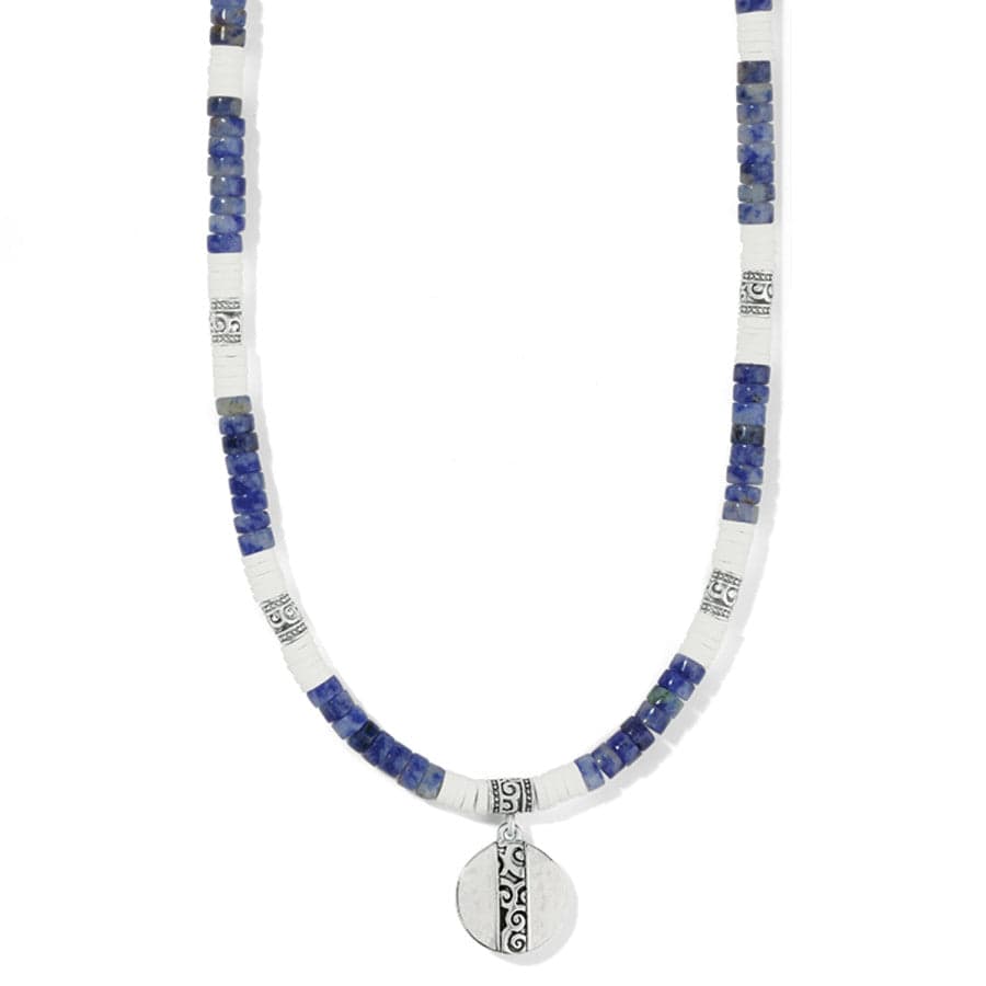 Mingle Shores Petite Beaded Necklace silver-blue 1