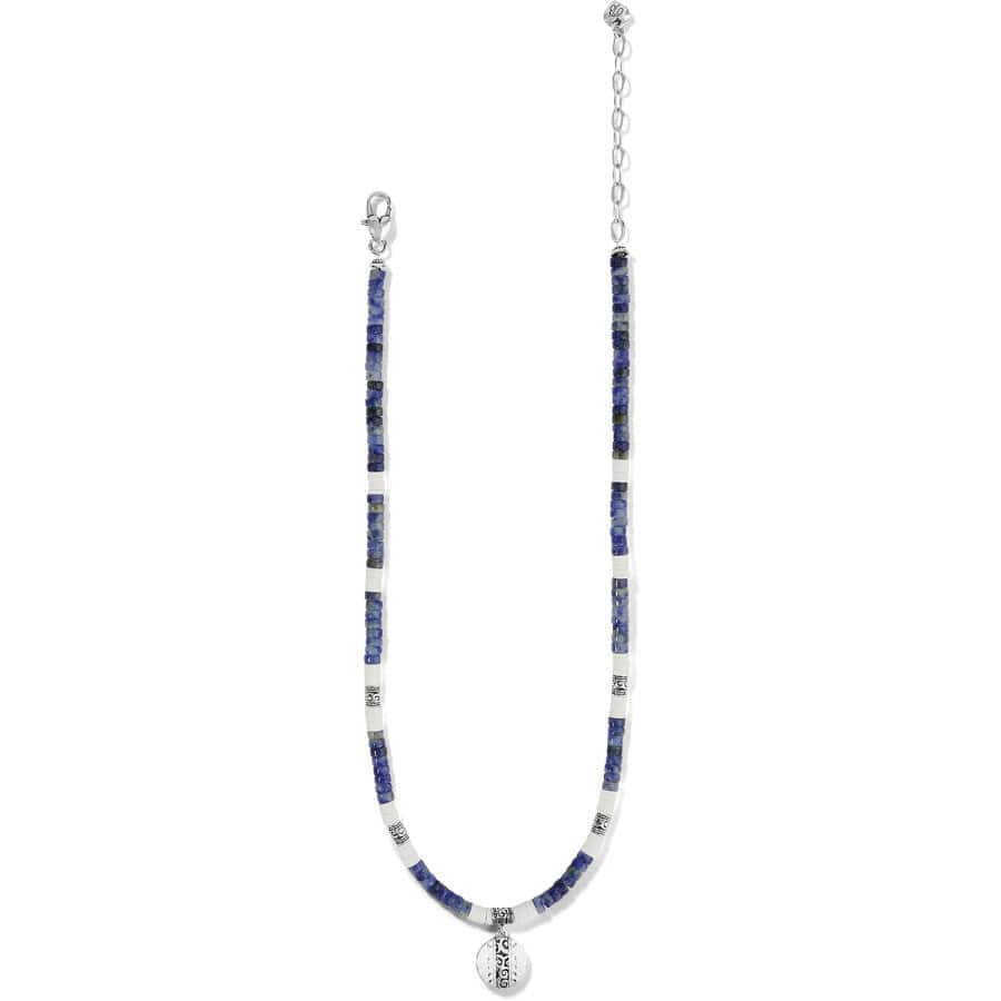 Mingle Shores Petite Beaded Necklace silver-blue 2