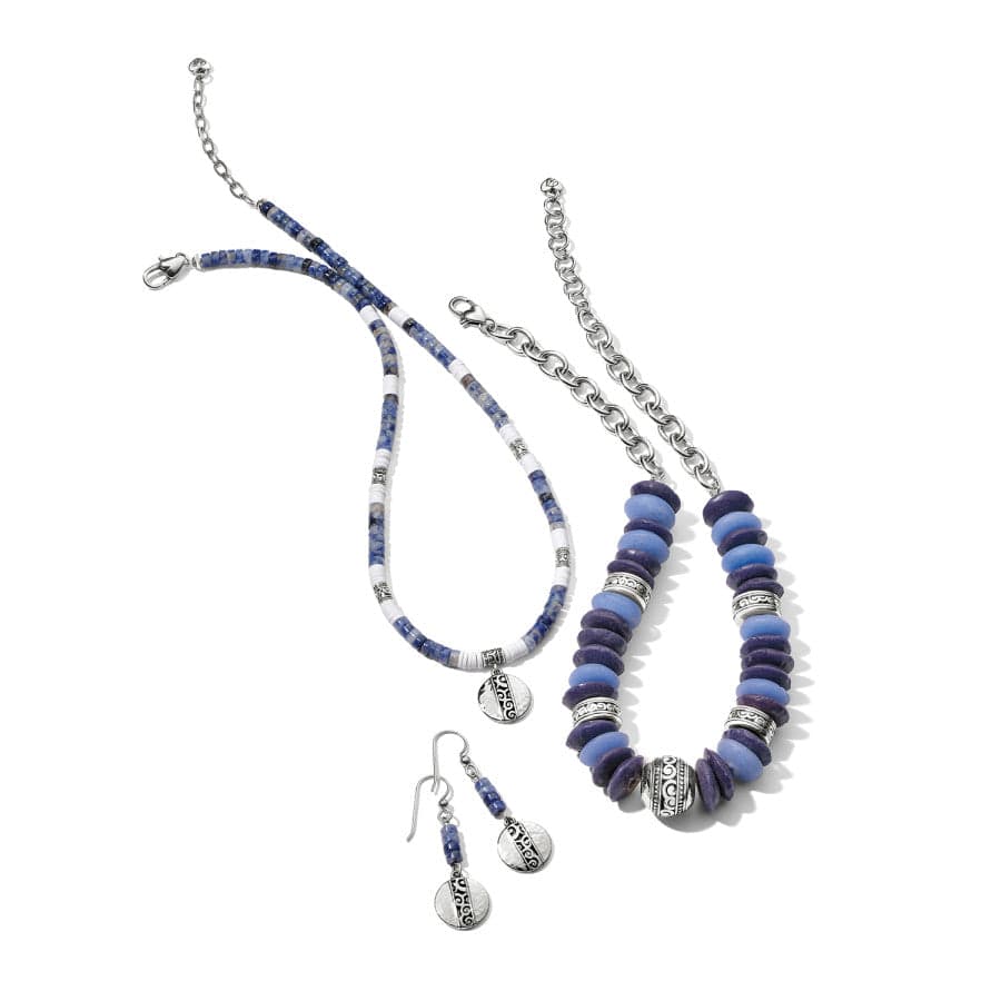 Mingle Shores Petite Beaded Necklace silver-blue 3