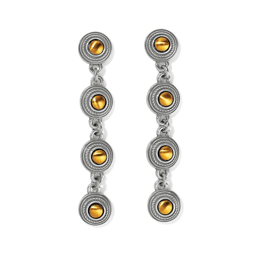 Monete Link Post Drop Earrings silver-gold 1