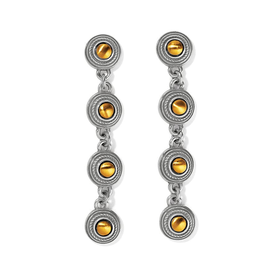Monete Link Post Drop Earrings silver-gold 1