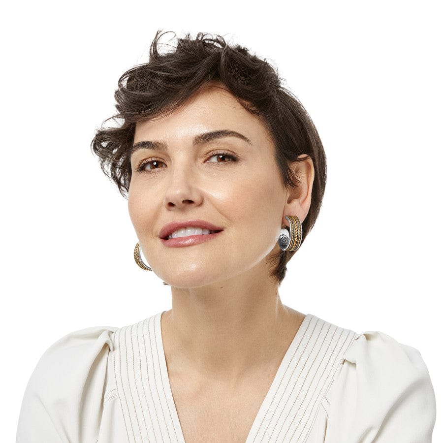 Monete Wide Hoop Earrings silver-gold 4