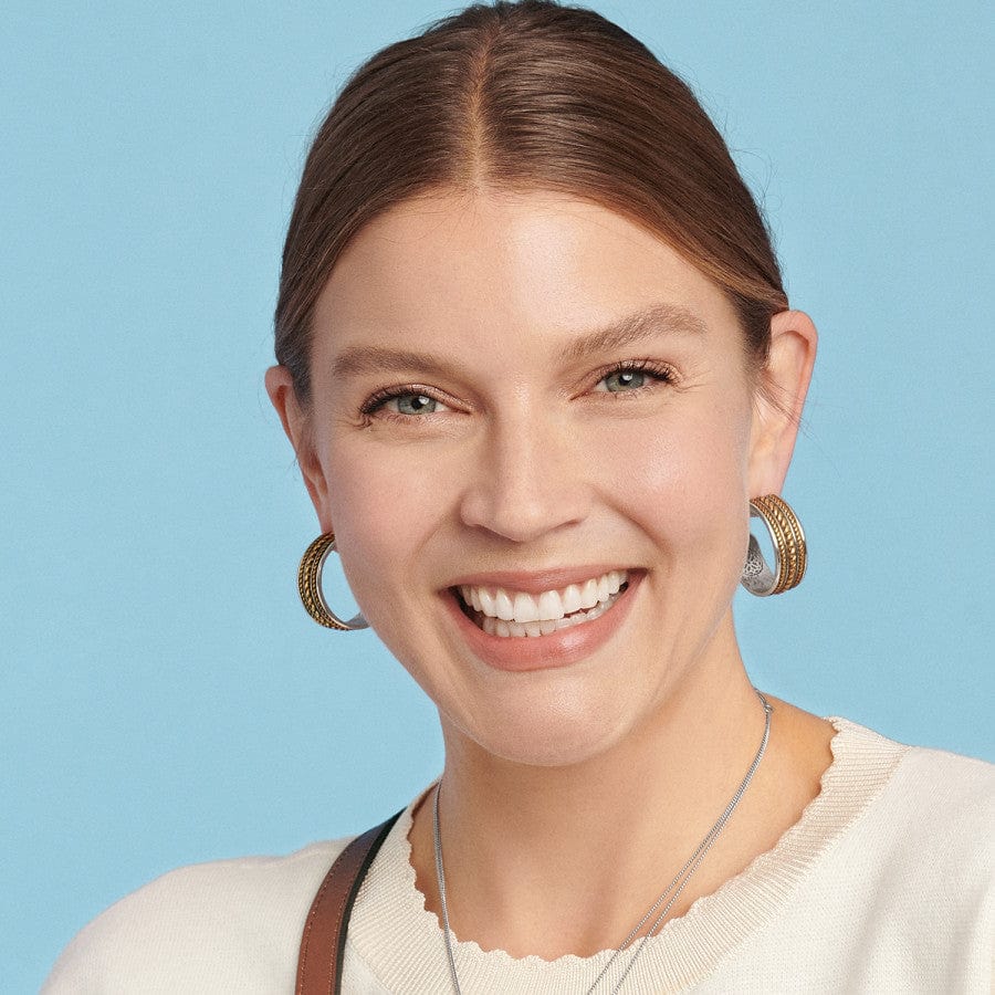 Monete Wide Hoop Earrings silver-gold 6