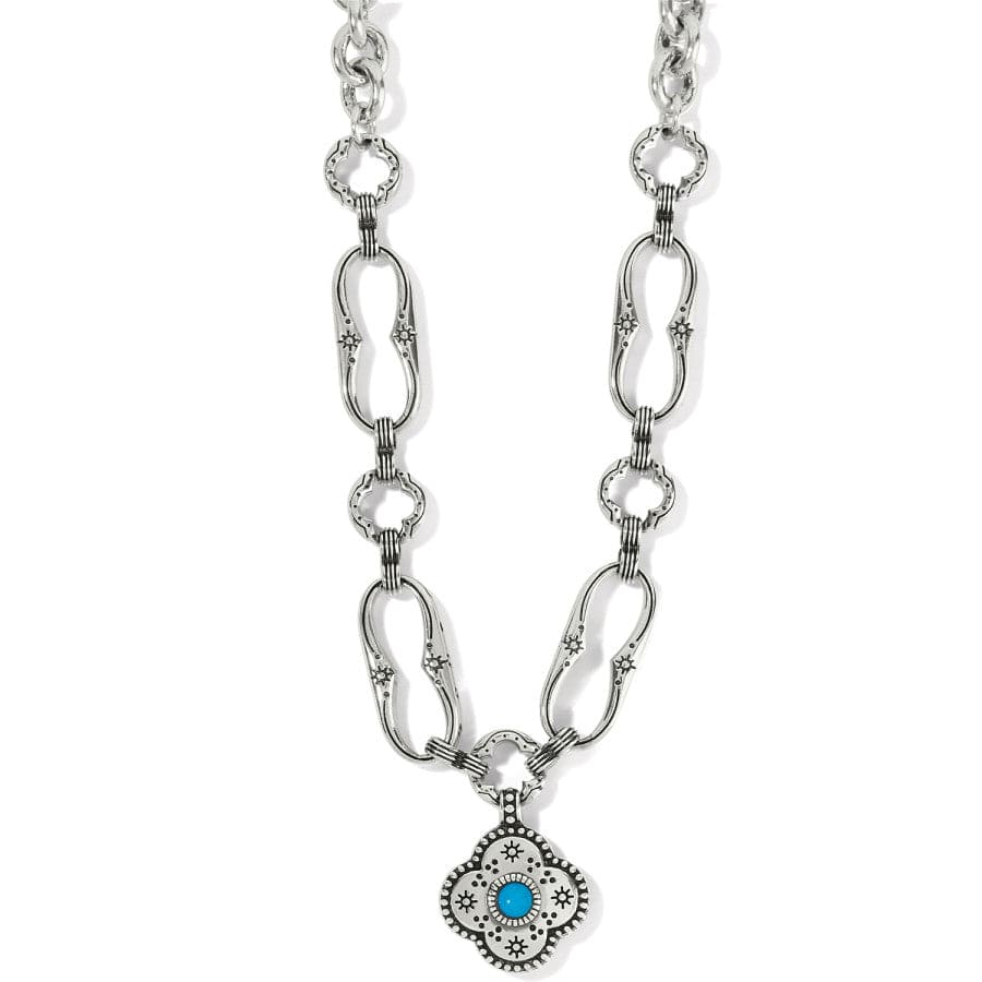 Mosaic Link Necklace silver-turquoise 1