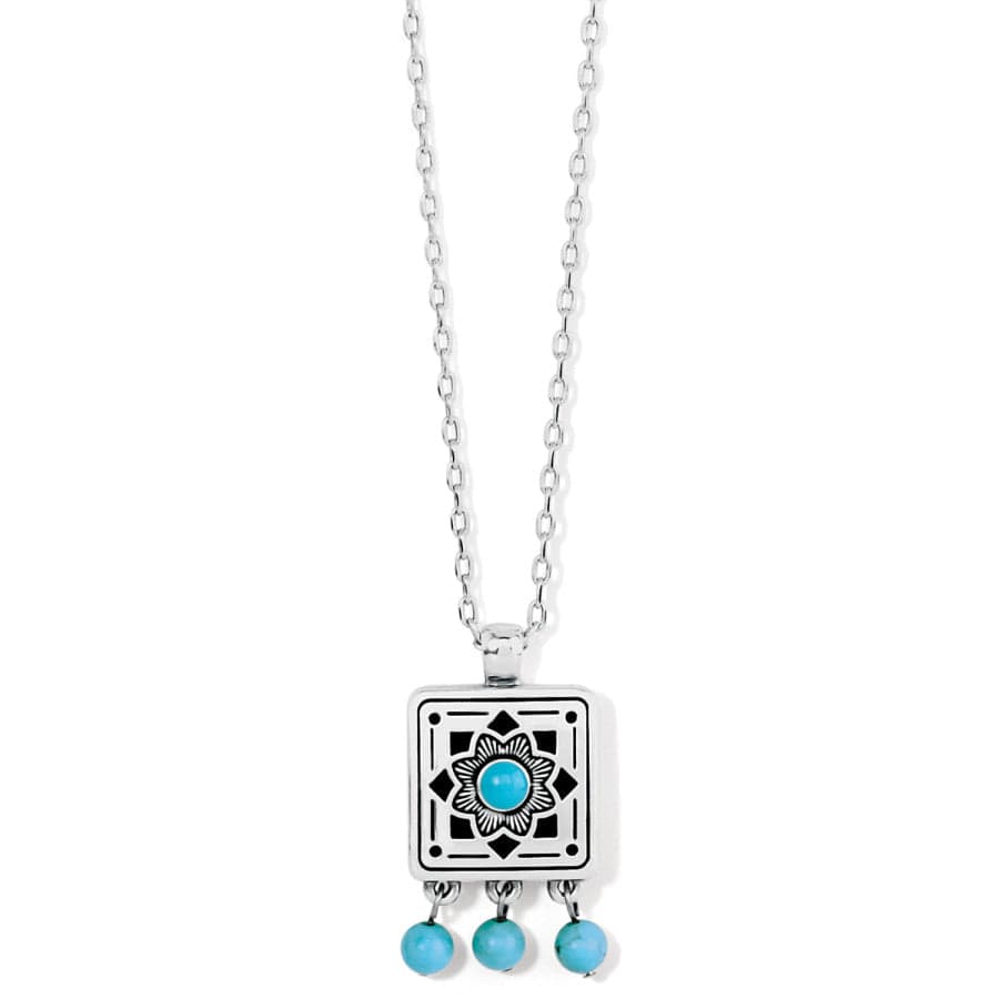 Mosaic Motif Tile Necklace silver-turquoise 1