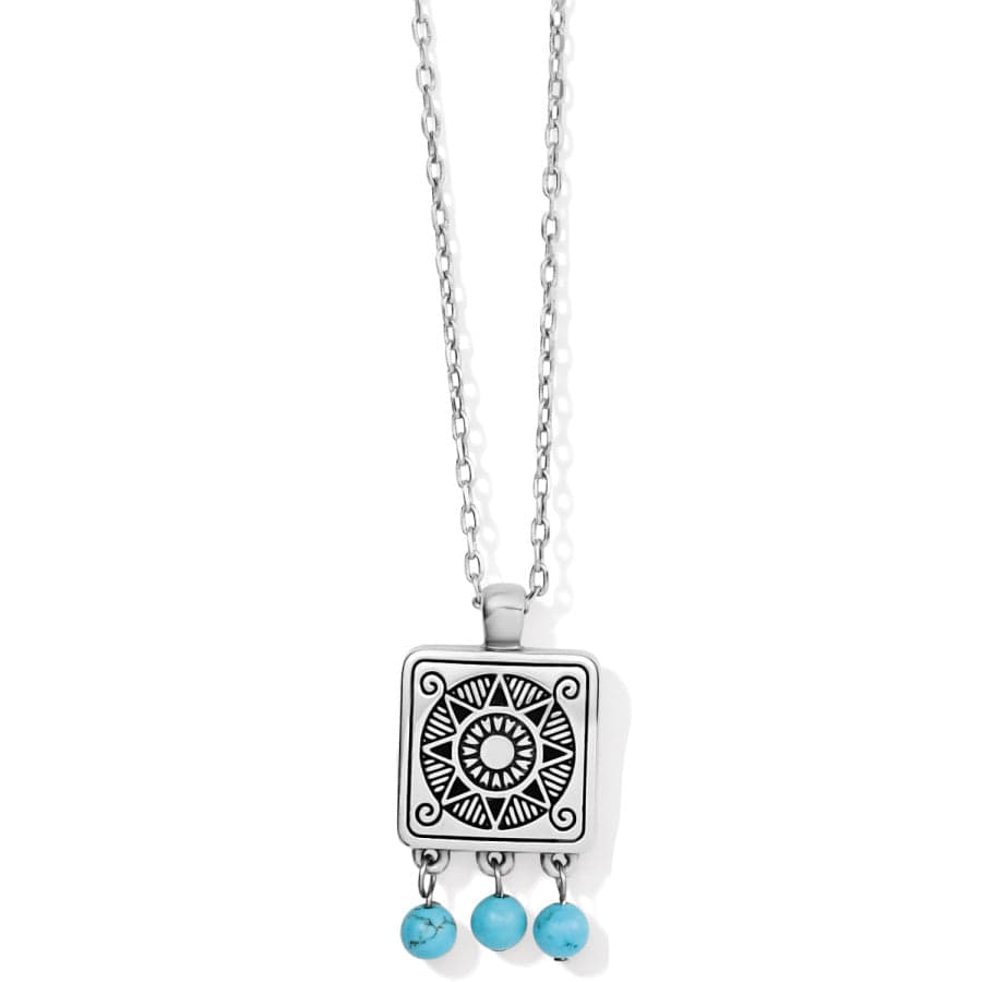 Mosaic Motif Tile Necklace silver-turquoise 2
