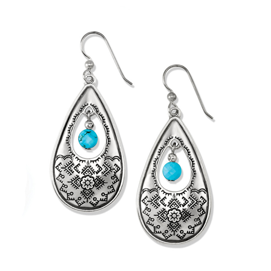 Mosaic Paseo Teardrop French Wire Earrings silver-turquoise 1