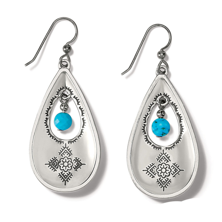 Mosaic Paseo Teardrop French Wire Earrings silver-turquoise 2