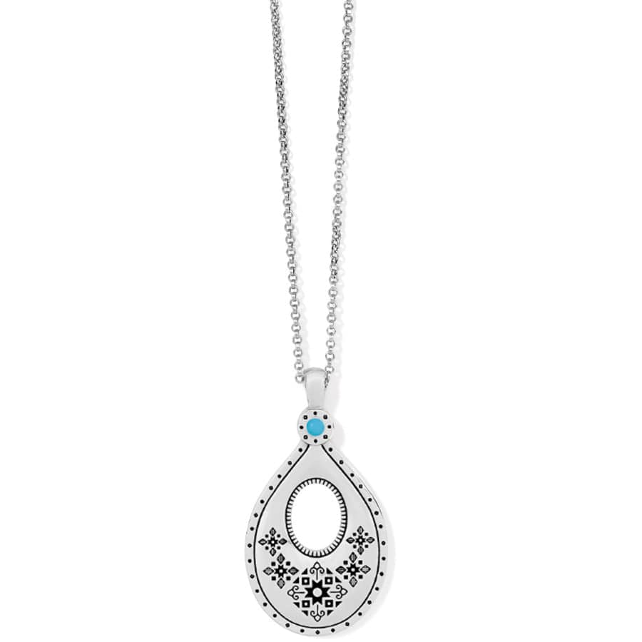 Mosaic Teardop Convertible Necklace silver-turquoise 1