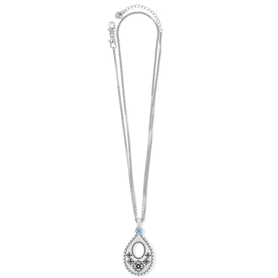 Mosaic Teardop Convertible Necklace silver-turquoise 4
