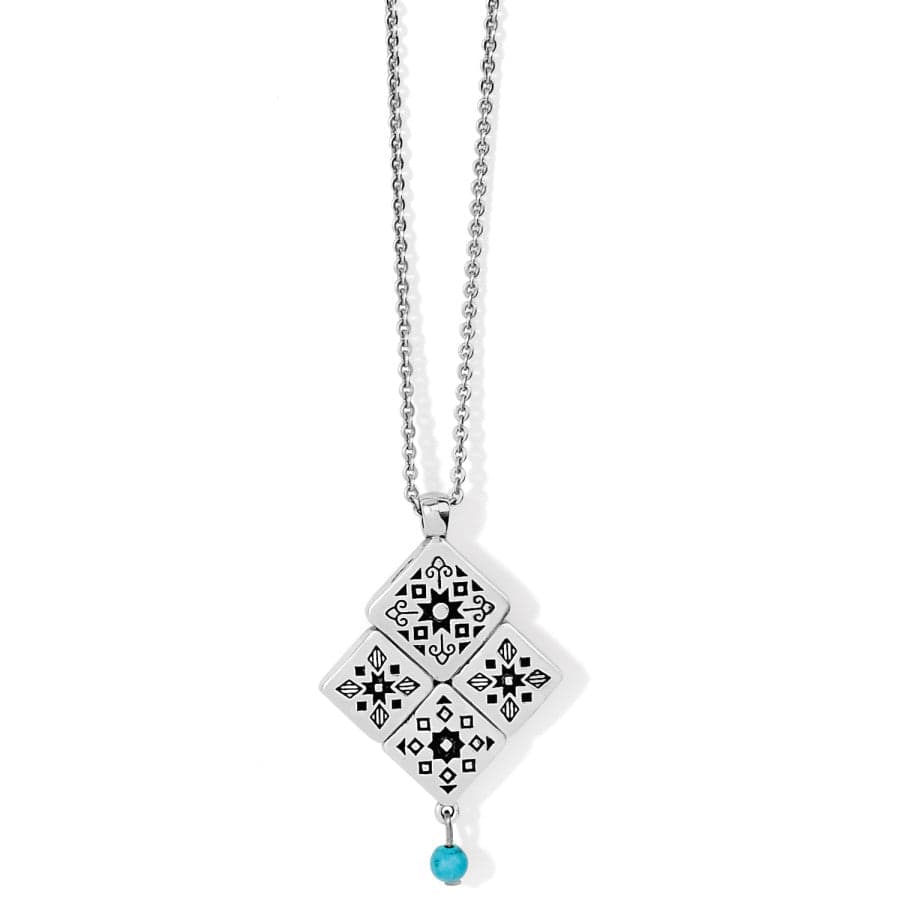 Mosaic Tile Necklace silver-turquoise 1