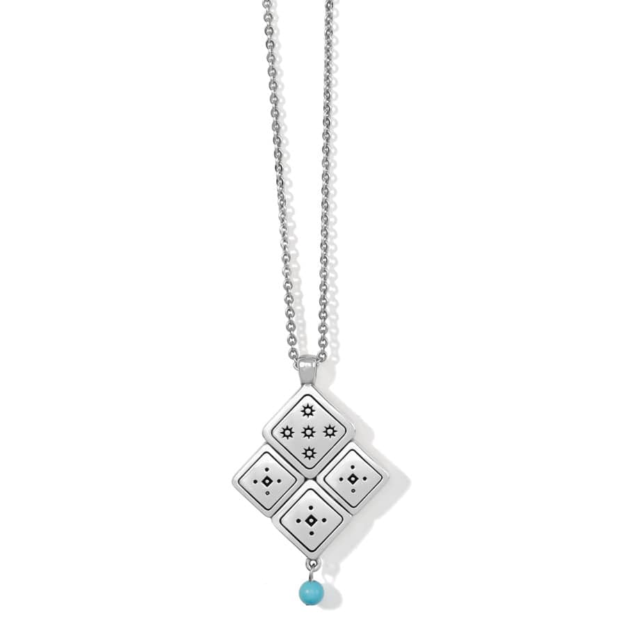 Mosaic Tile Necklace silver-turquoise 2