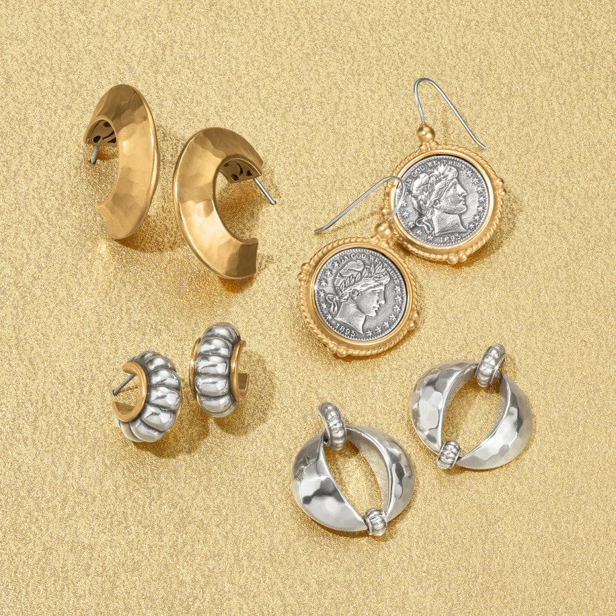 Mystic Moon Scallop Hoop Earrings silver-gold 5
