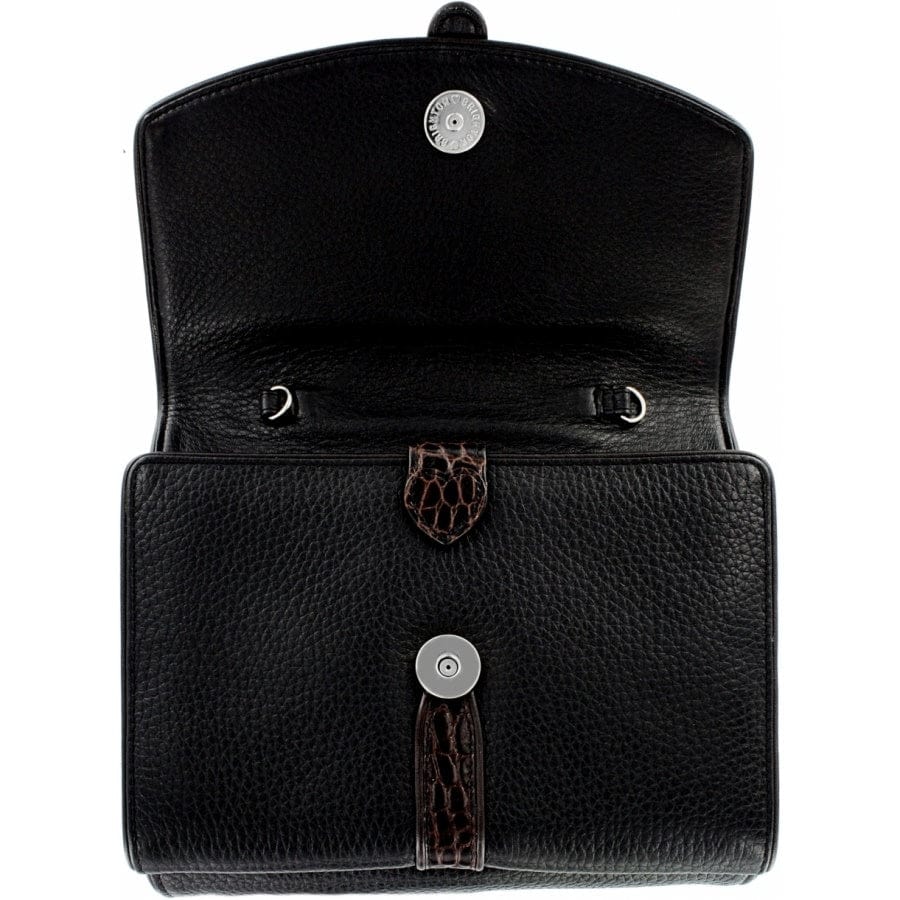 Nepal Organizer with flap open showing button closure