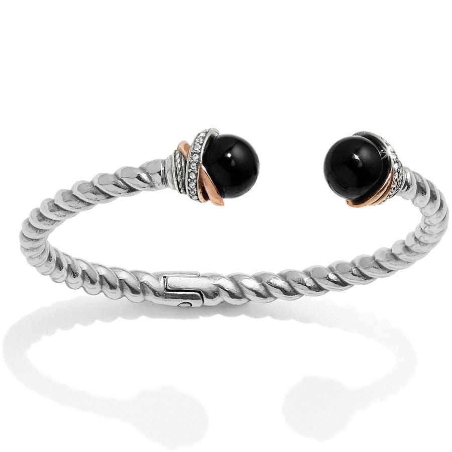 Neptune's Rings Black Agate Open Hinged Bangle black 1