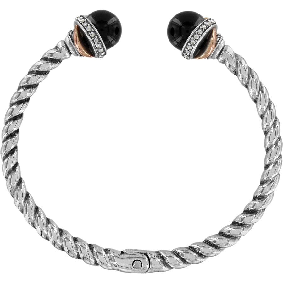 Neptune's Rings Black Agate Open Hinged Bangle black 2