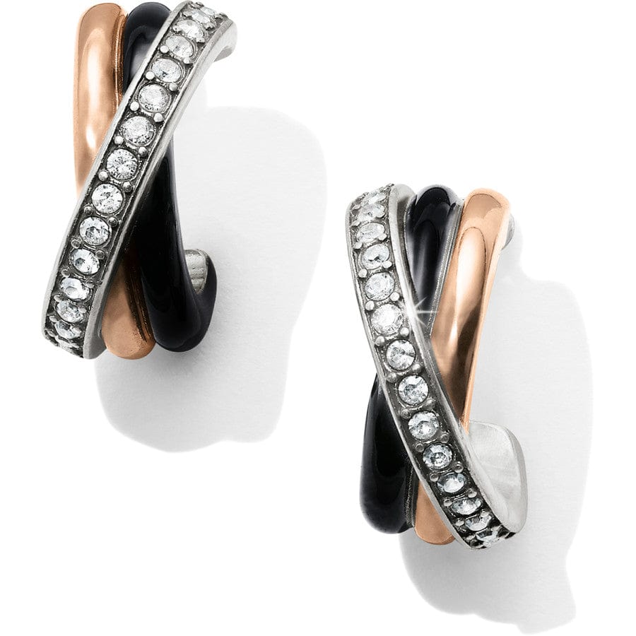 Neptune's Rings Black Leverback Earrings silver-gold 1