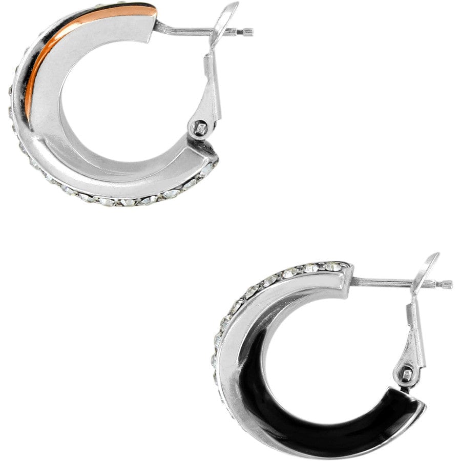 Neptune's Rings Black Leverback Earrings silver-gold 2