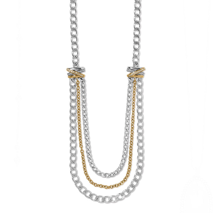 Neptune's Rings Multiple Row Chain Necklace silver-gold 1