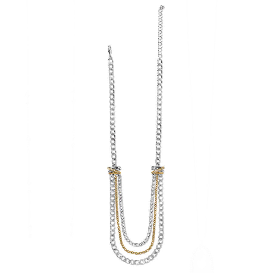 Neptune's Rings Multiple Row Chain Necklace silver-gold 3