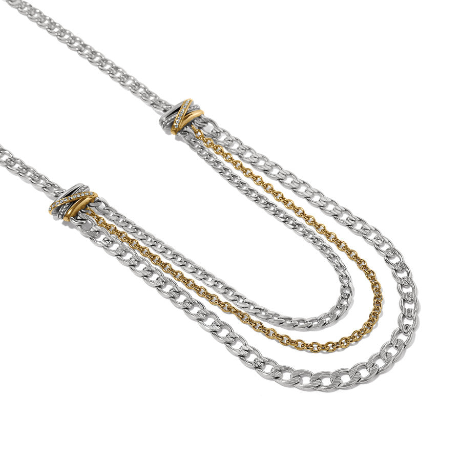 Neptune's Rings Multiple Row Chain Necklace silver-gold 4