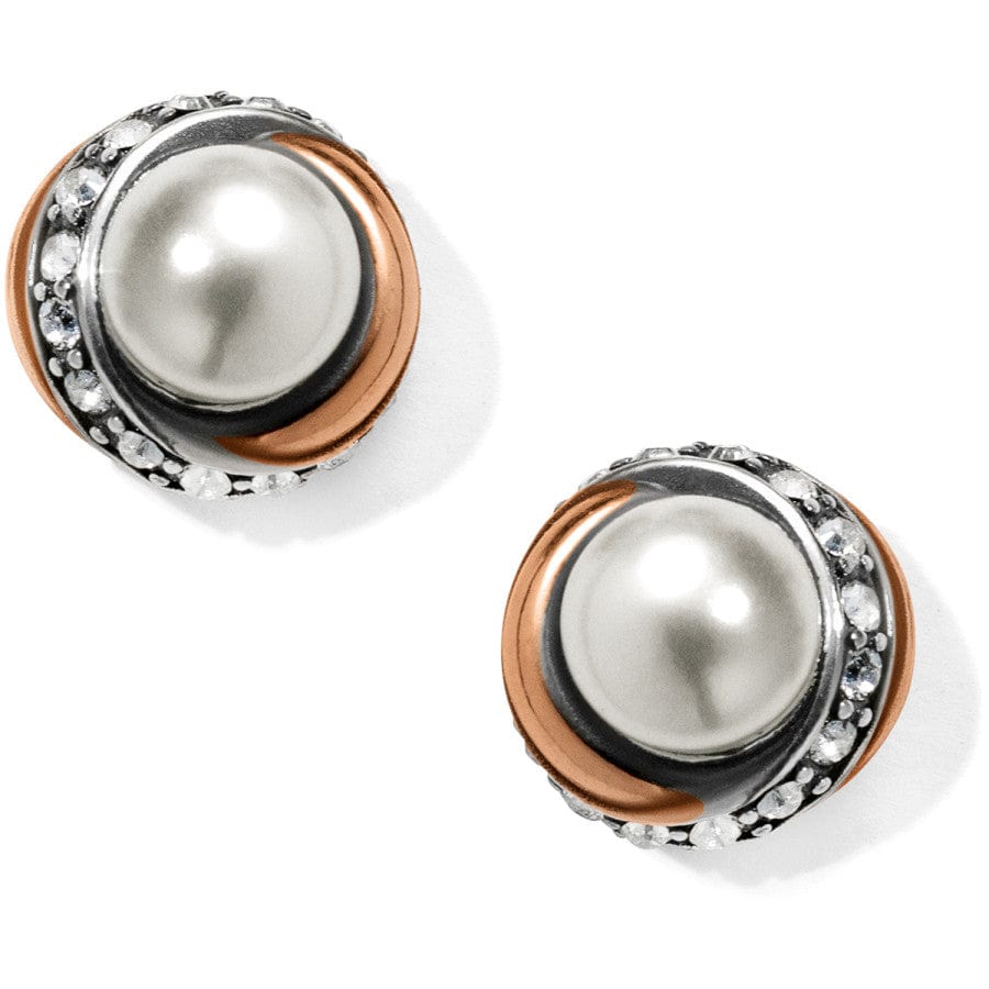 Neptune's Rings Pearl Button Earrings