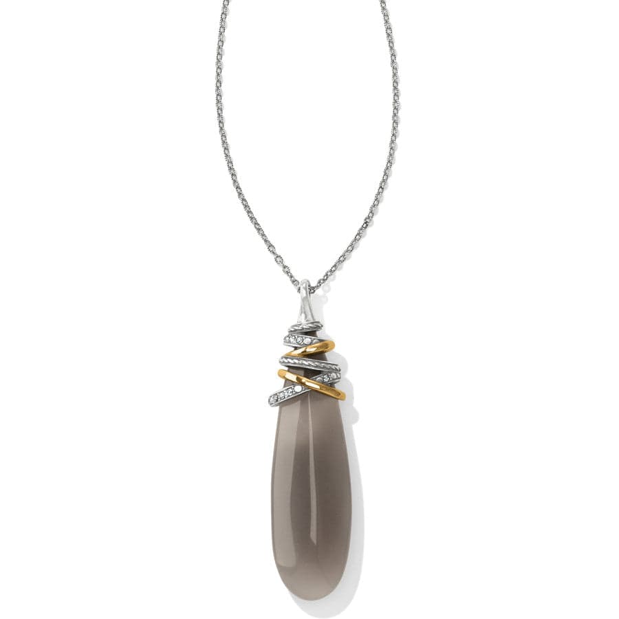 Neptune's Rings Pyramid Banded Agate Necklace grey 1