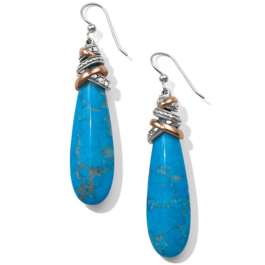 Neptune's Rings Pyramid Turquoise French Wire Earrings blue 1