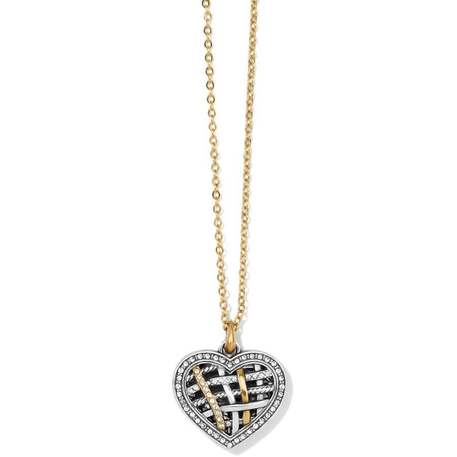 Neptune's Rings Woven Petite Heart Necklace silver-gold 3