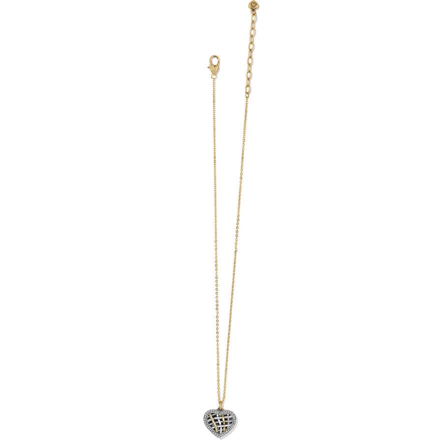 Neptune's Rings Woven Petite Heart Necklace silver-gold 4