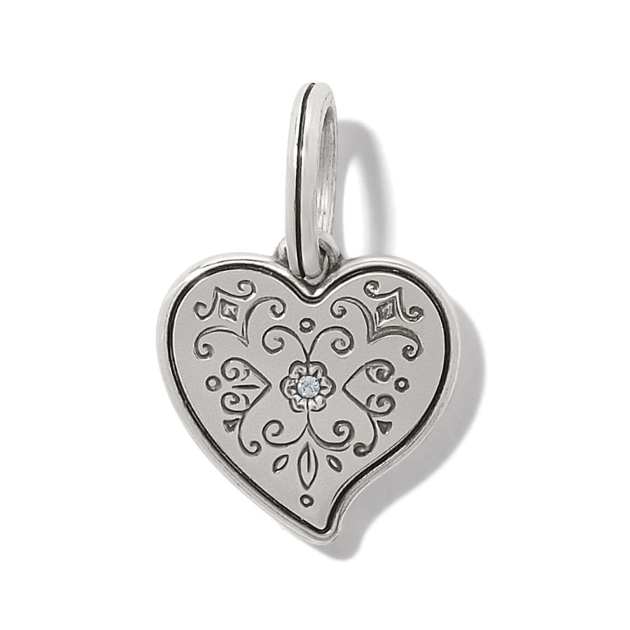 Ornate Heart Charm silver 2