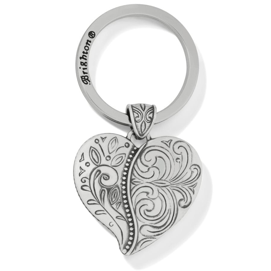 Ornate Heart Key Fob silver 1