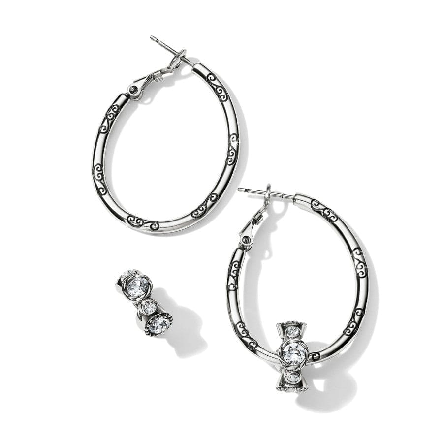 Oval Hoop Charm Earrings silver 5