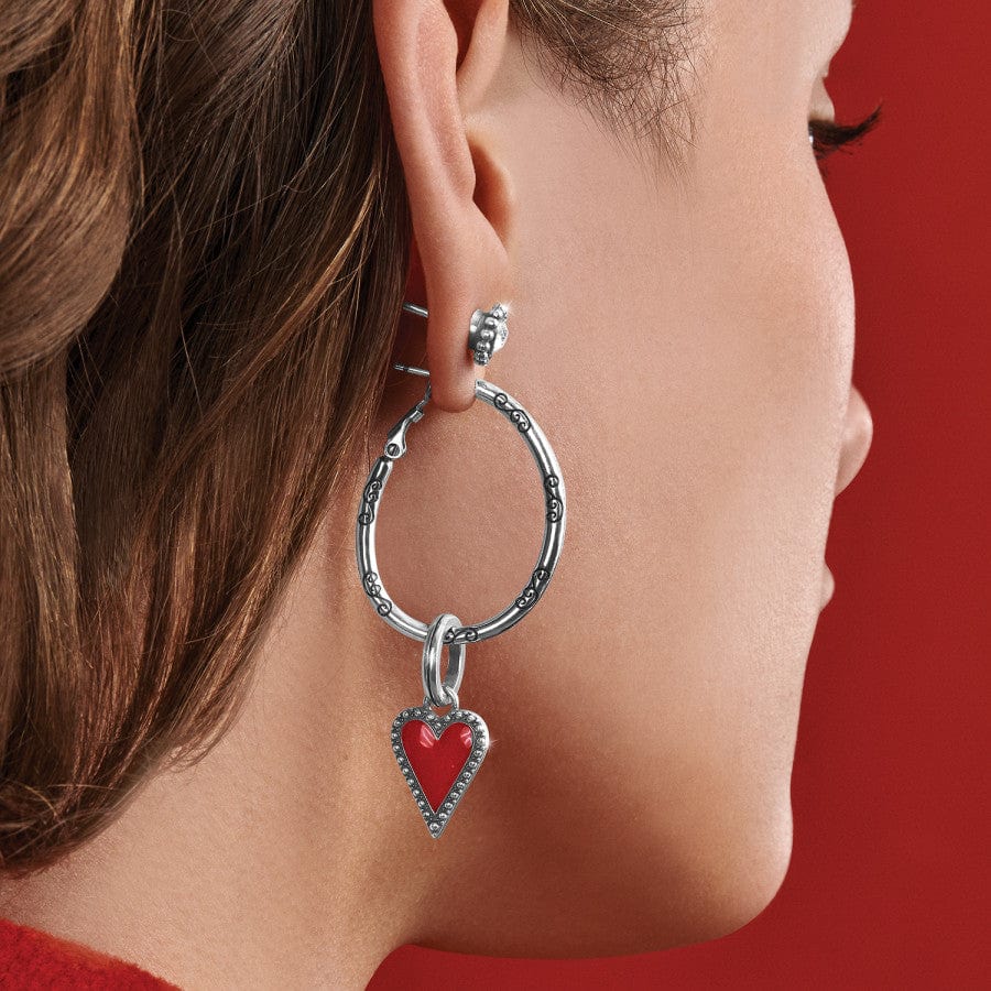 Oval Hoop Charm Earrings silver 6
