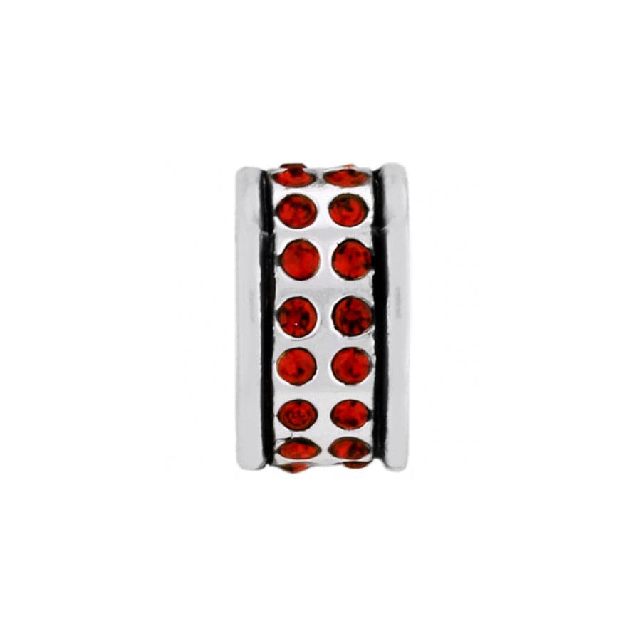 Oval Stone Spacer silver-red 1